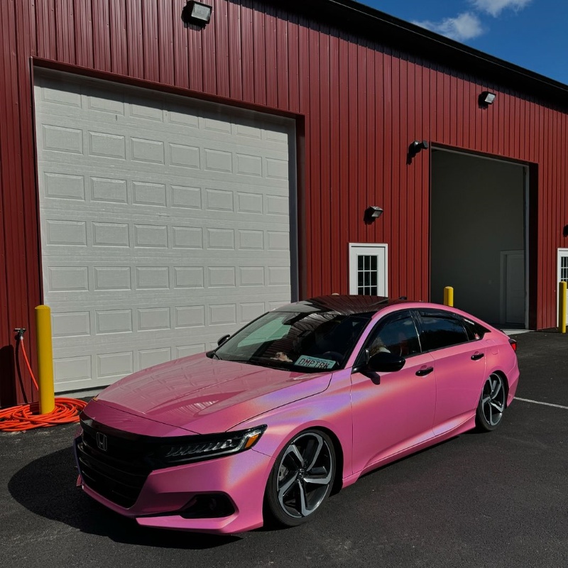 Ravoony Plus Glossy Laser Pink Car Vinyl Wrap
