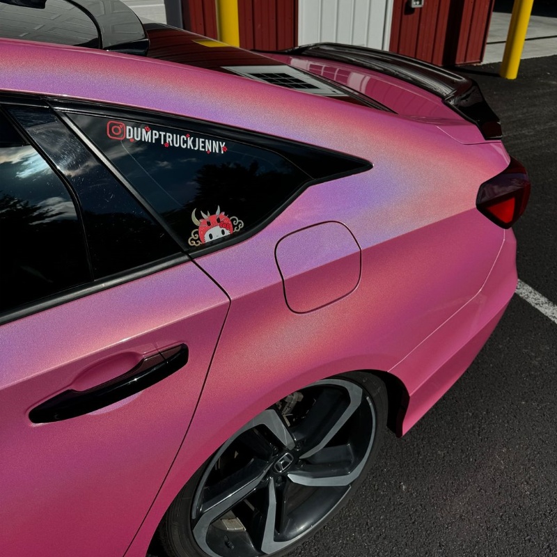 Ravoony Plus Glossy Laser Pink Car Vinyl Wrap