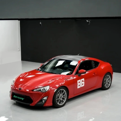 Ravoony Plus PET Glossy Crystal Ferrari Red Vinyl Car Wrap 02