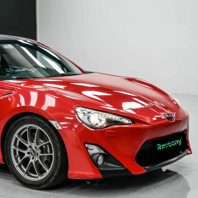 Ravoony Plus Glossy Crystal Ferrari Red Vinyl Car Wrap