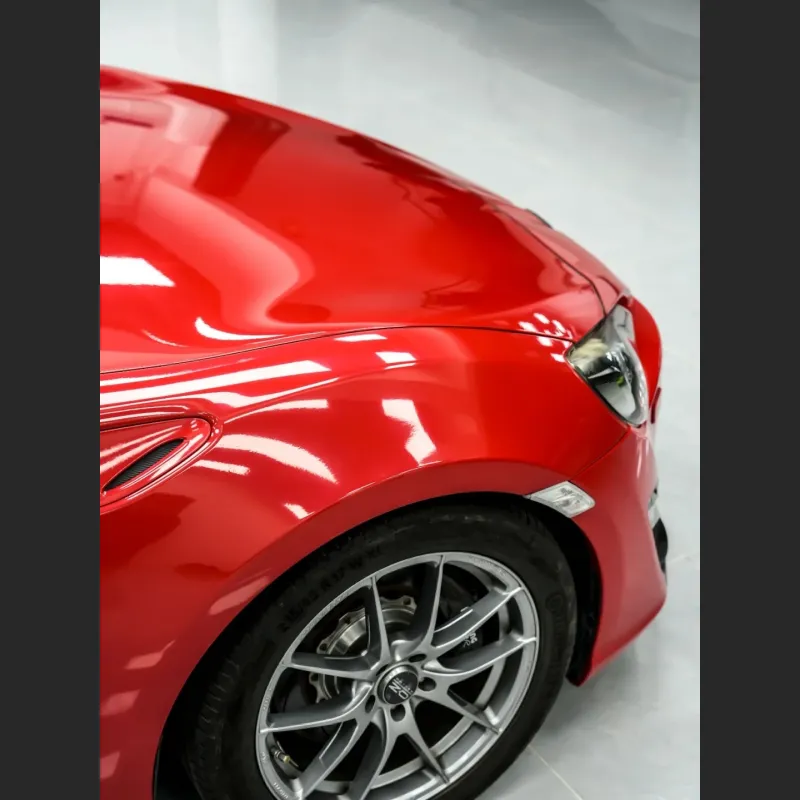 Ravoony Plus Glossy Crystal Ferrari Red Vinyl Car Wrap