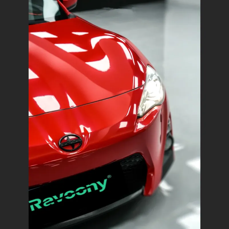 Ravoony Plus Glossy Crystal Ferrari Red Vinyl Car Wrap