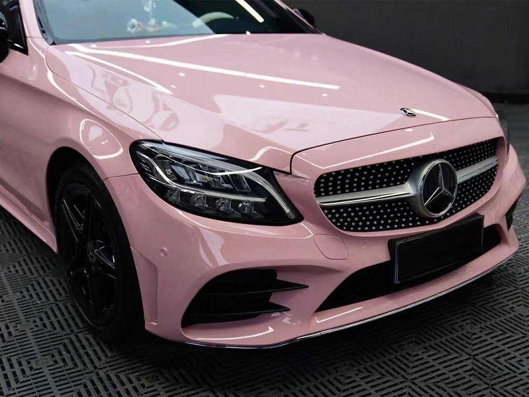 Ravoony Plus PET Gloss Crystal Peach Pink Car Vinyl Wrap