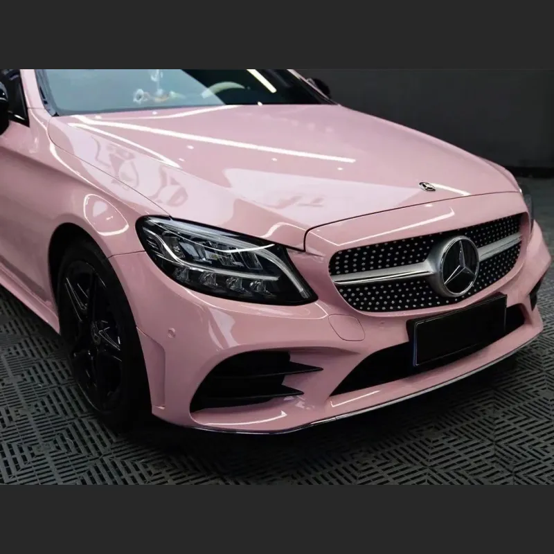Ravoony Plus Gloss Crystal Peach Pink Car Vinyl Wrap