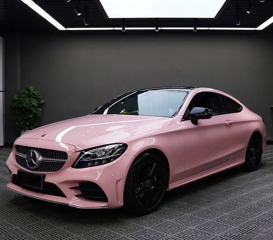 Ravoony Plus PET Gloss Crystal Peach Pink Car Vinyl Wrap