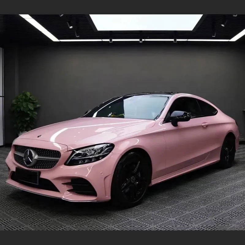 Ravoony Plus Gloss Crystal Peach Pink Car Vinyl Wrap