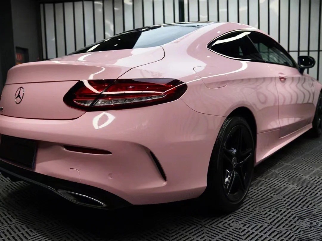 Ravoony Plus PET Gloss Crystal Peach Pink Car Vinyl Wrap