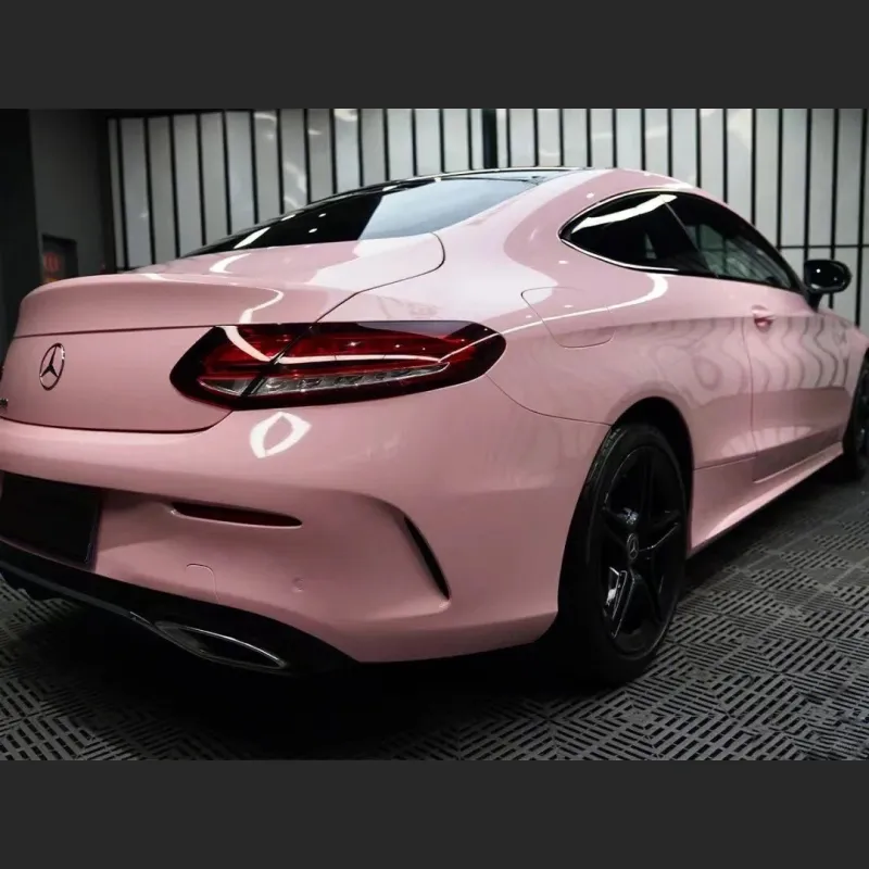 Ravoony Plus Gloss Crystal Peach Pink Car Vinyl Wrap