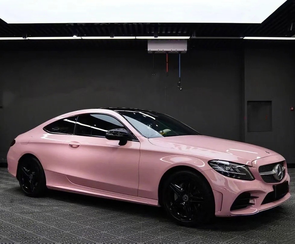 Ravoony Plus PET Gloss Crystal Peach Pink Car Vinyl Wrap