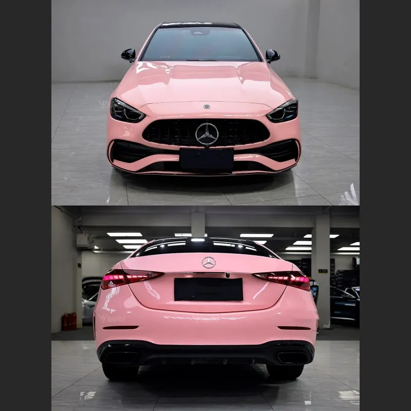 Ravoony Plus Gloss Crystal Peach Pink Car Vinyl Wrap