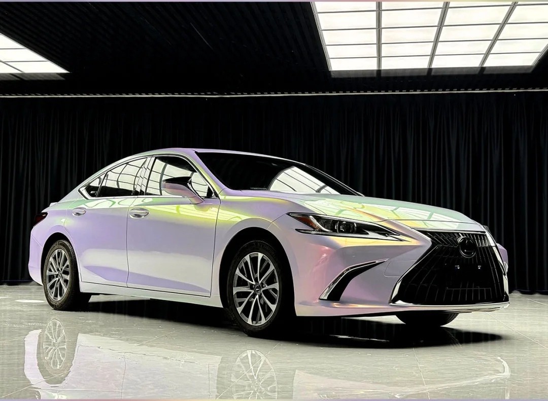 Ravoony Plus PET Glossy Glitter Starry Pink Car Vinyl Wrap