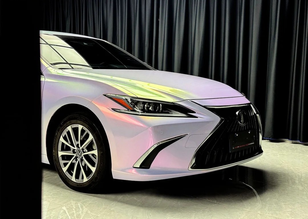 Ravoony Plus PET Glossy Glitter Starry Pink Car Vinyl Wrap