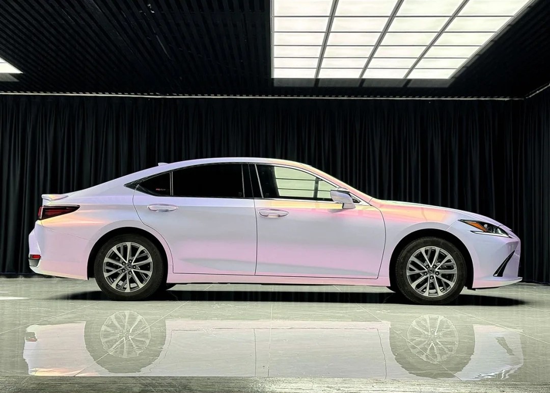 Ravoony Plus PET Glossy Glitter Starry Pink Car Vinyl Wrap