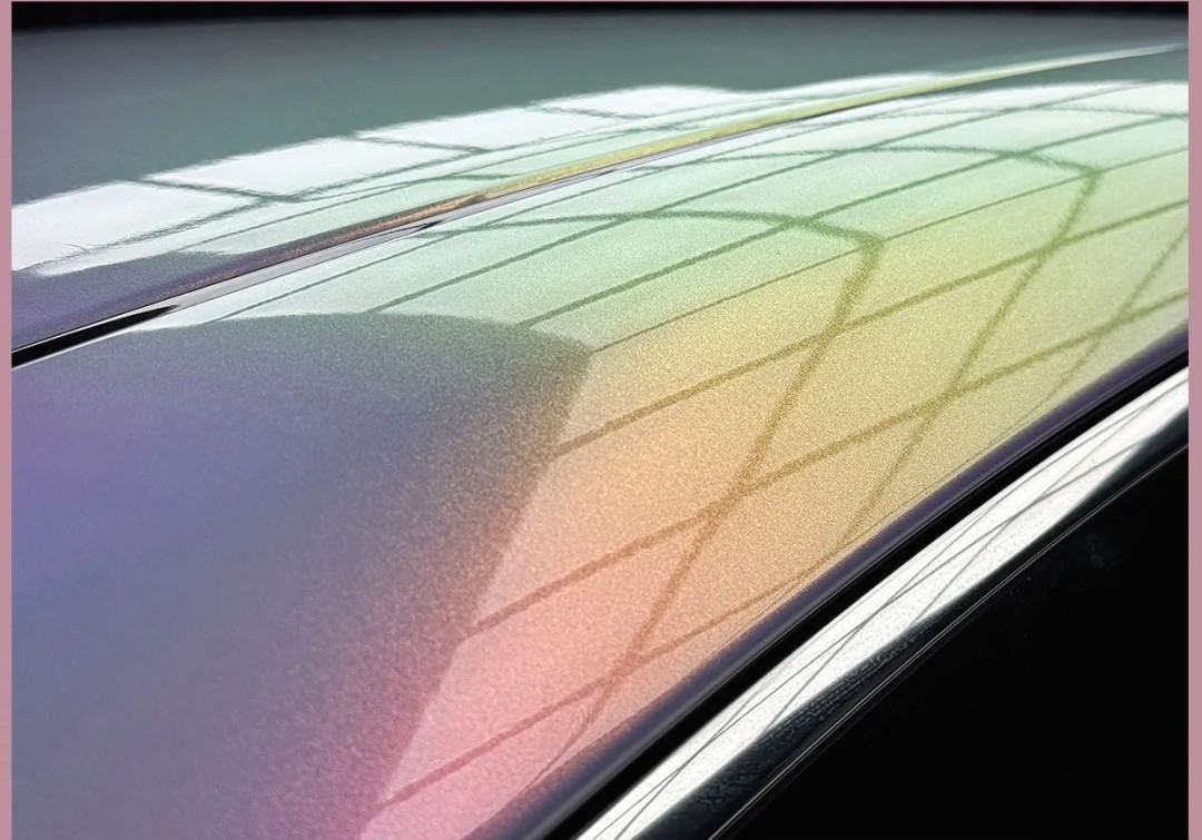 Ravoony Plus PET Glossy Glitter Starry Pink Car Vinyl Wrap