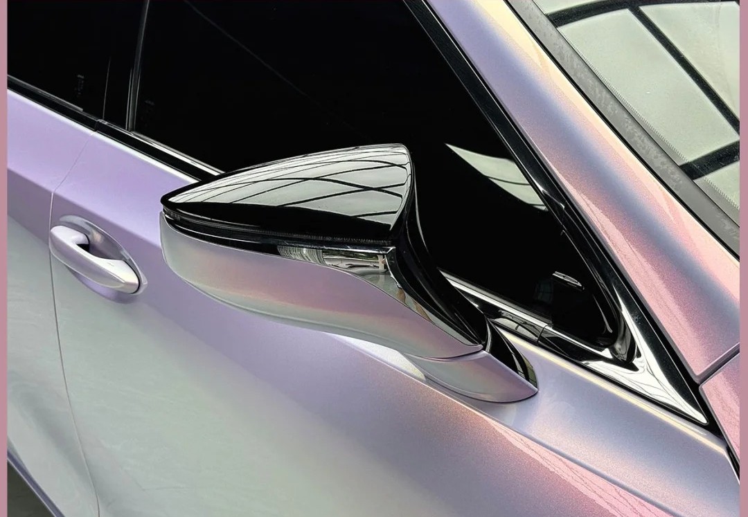 Ravoony Plus PET Glossy Glitter Starry Pink Car Vinyl Wrap