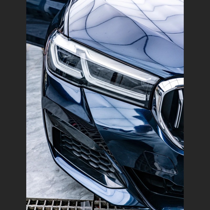 Ravoony Basic Gloss Diamond Black Fantasy Blue Car Vinyl Wrap
