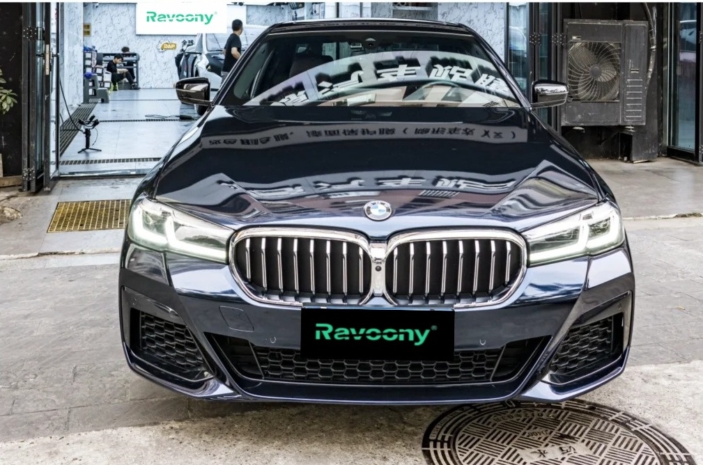 Ravoony Basic Gloss Diamond Black Fantasy Blue Car Vinyl Wrap