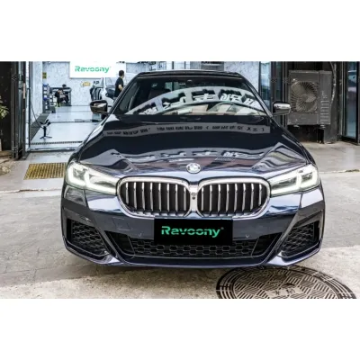 Ravoony Basic Gloss Diamond Black Fantasy Blue Car Vinyl Wrap 02