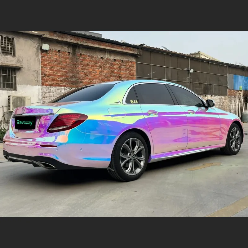 Ravoony Plus Super Gloss Holographic Rainbow Neo Chrome Car Vinyl Wrap