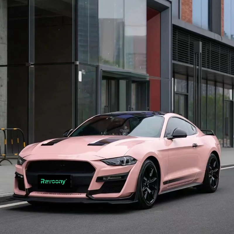 Ravoony Plus PET Gloss Crystal Peach Pink Car Vinyl Wrap