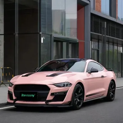 Ravoony Plus Gloss Crystal Peach Pink Car Vinyl Wrap 02