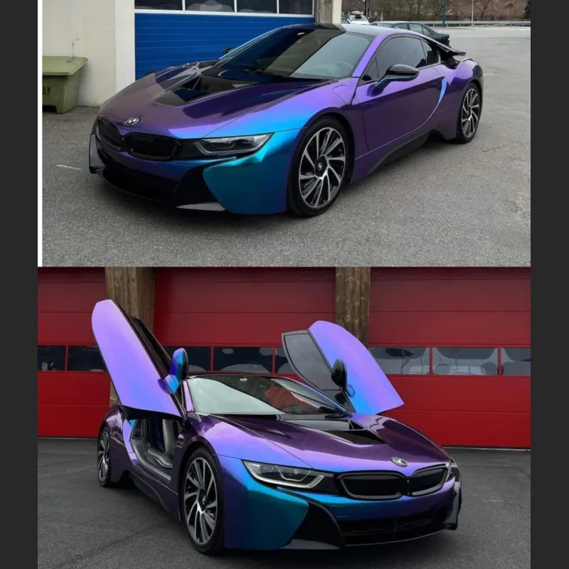 Ravoony Plus Gloss Diamond Blue Purple Vinyl Wrap