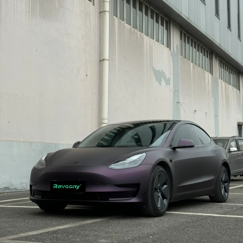   Ravoony Plus Ultra Matte Black Purple Car Vinyl Wrap