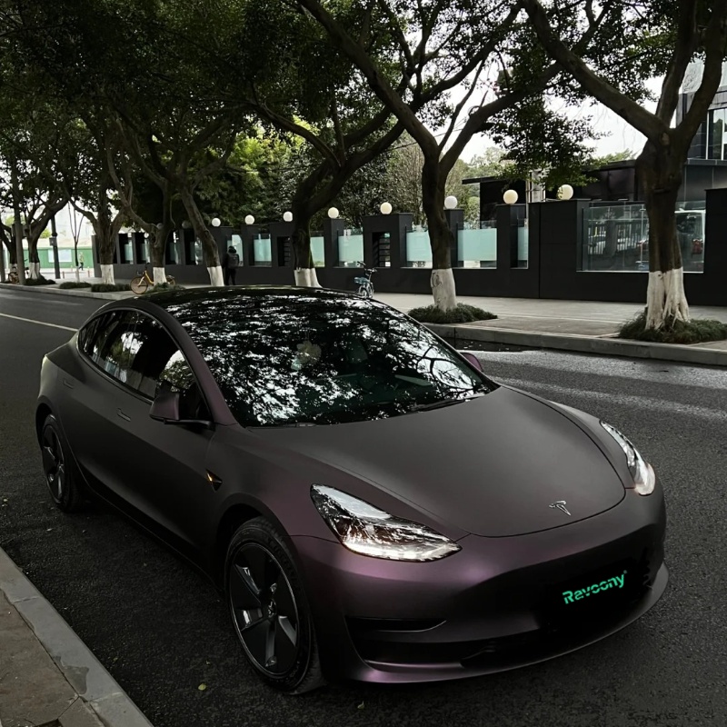   Ravoony Plus Ultra Matte Black Purple Car Vinyl Wrap
