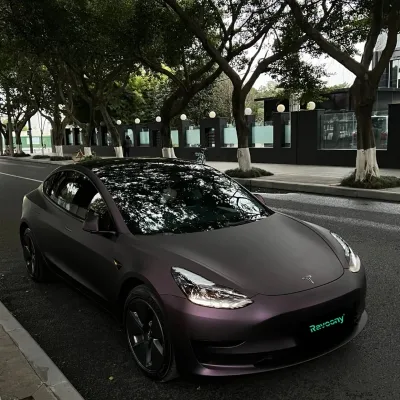   Ravoony Plus Ultra Matte Black Purple Car Vinyl Wrap 02