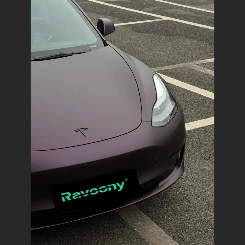   Ravoony Plus Ultra Matte Black Purple Car Vinyl Wrap