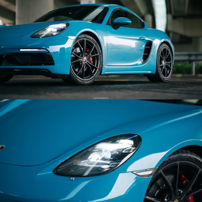 Ravoony Plus PET Glossy Miami Blue Vinyl Wrap