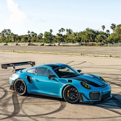 Ravoony Plus PET Glossy Miami Blue Vinyl Wrap 02