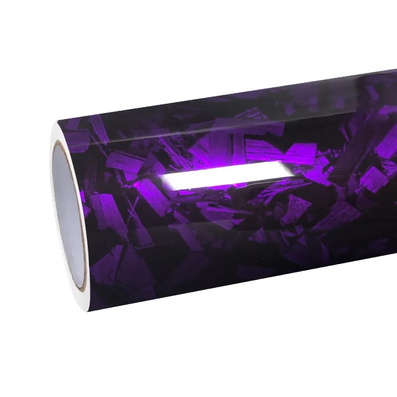 Ravoony Plus PET Glossy Carbon Fiber Forging Purple Car Wrap