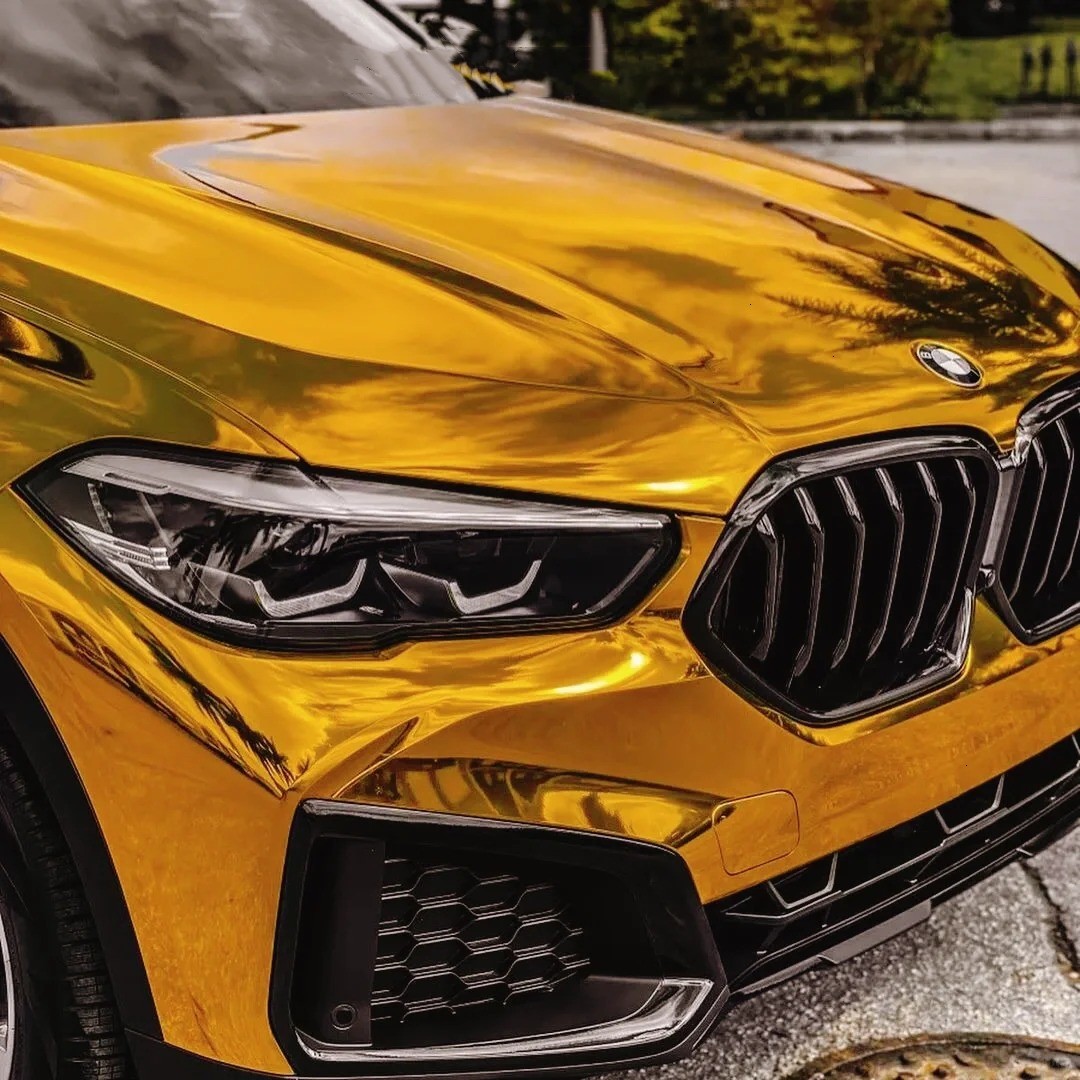 Ravoony Plus Yellow Gold Chrome Vinyl Car Wrap