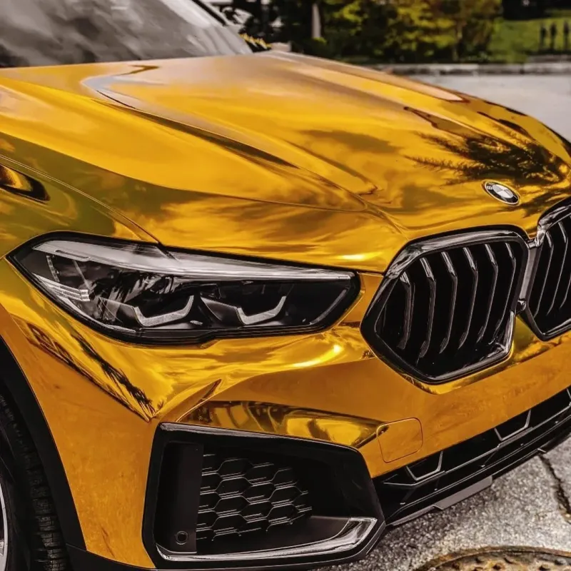 Ravoony Plus Yellow Gold Chrome Vinyl Car Wrap