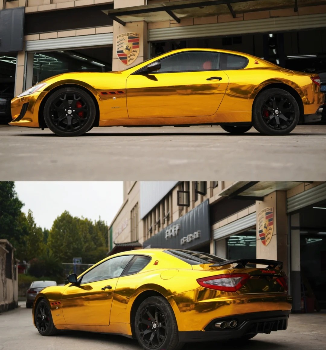 Ravoony Plus Yellow Gold Chrome Vinyl Car Wrap