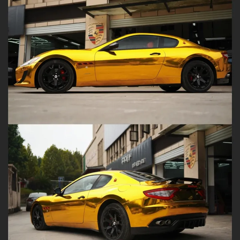 Ravoony Plus Yellow Gold Chrome Vinyl Car Wrap