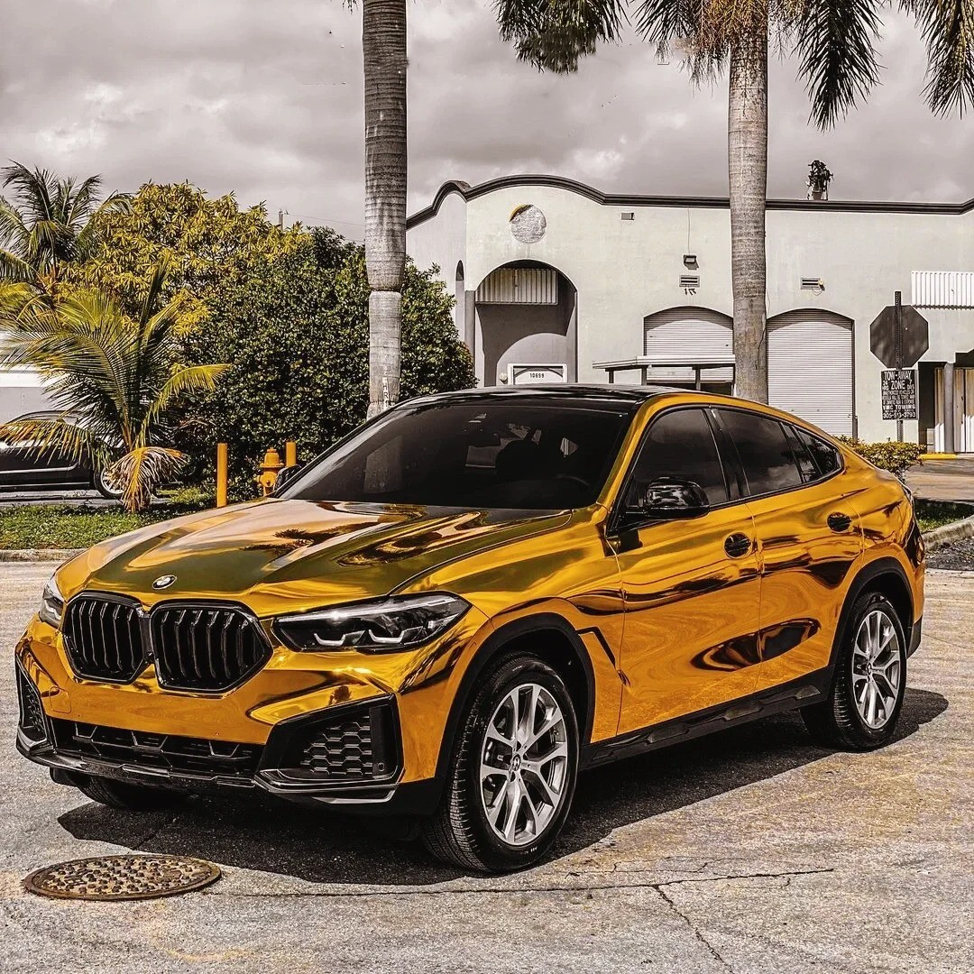 Ravoony Plus Yellow Gold Chrome Vinyl Car Wrap