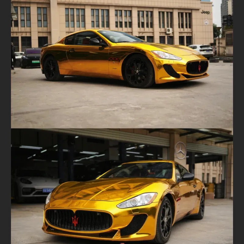 Ravoony Plus Yellow Gold Chrome Vinyl Car Wrap