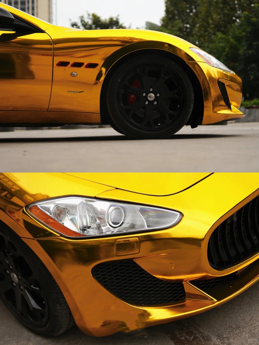 Ravoony Plus Yellow Gold Chrome Vinyl Car Wrap