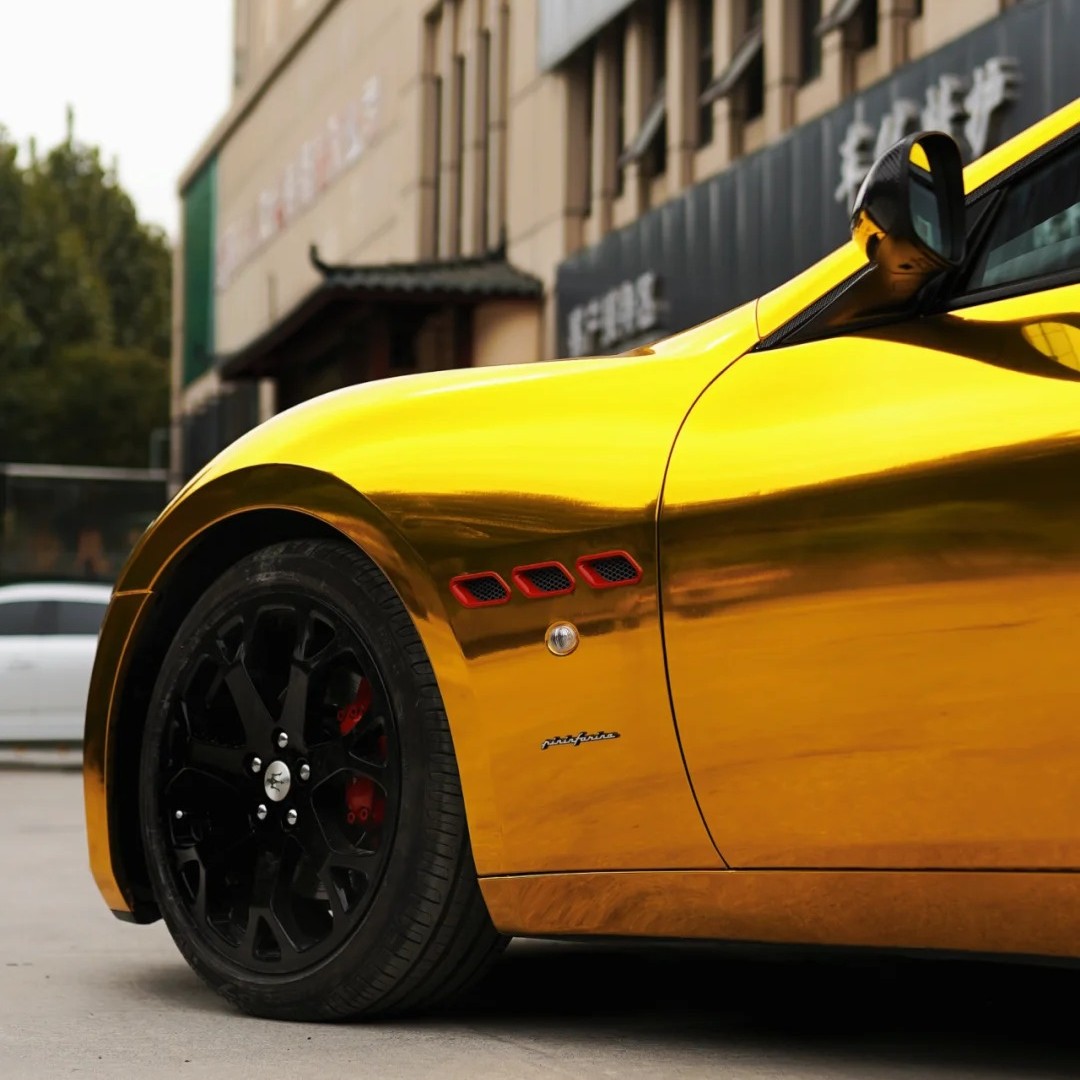 Ravoony Plus Yellow Gold Chrome Vinyl Car Wrap