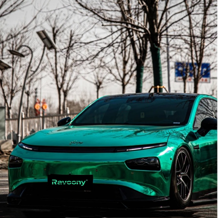 Ravoony Plus Glossy Chrome Mint Green Car Vinyl Wrap
