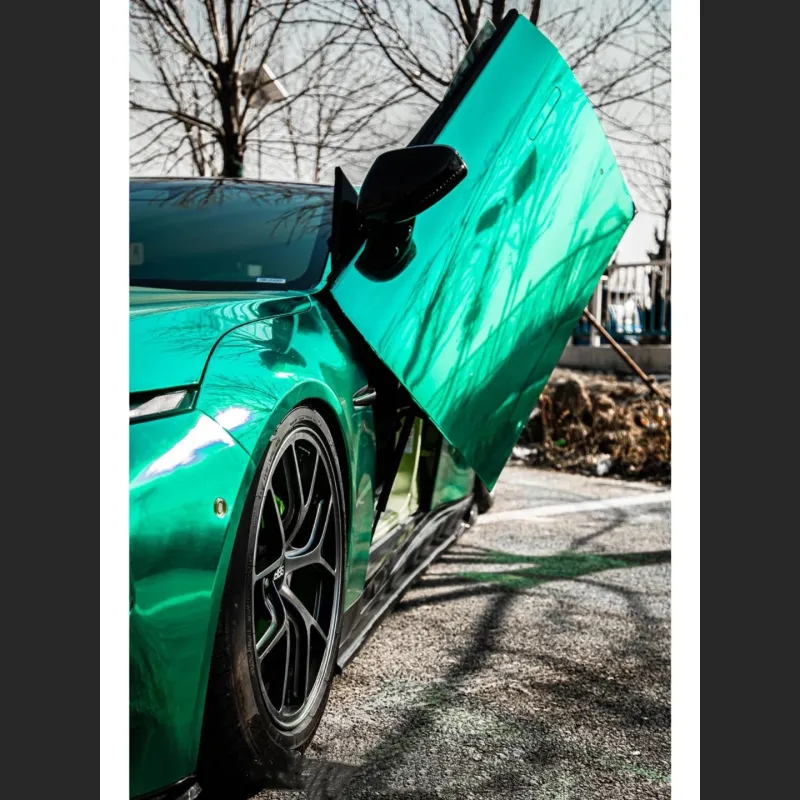 Ravoony Plus Glossy Chrome Mint Green Car Vinyl Wrap