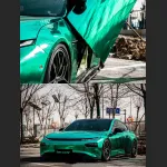 Ravoony Plus Glossy Chrome Mint Green Car Vinyl Wrap
