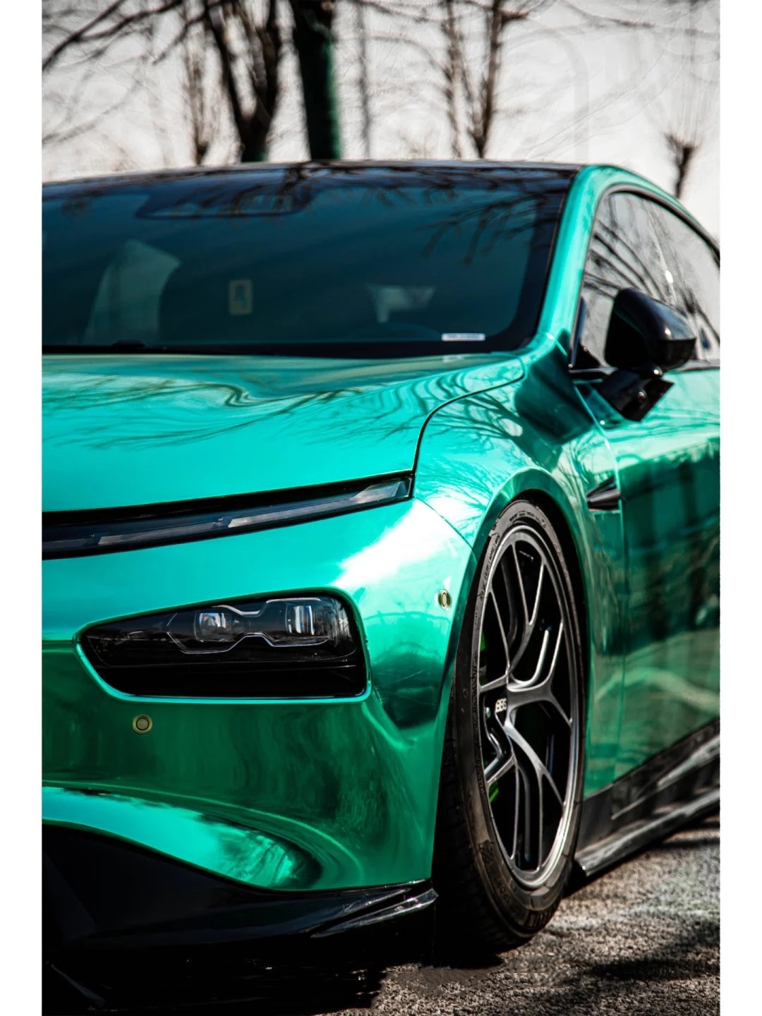Ravoony Plus Glossy Chrome Mint Green Car Vinyl Wrap