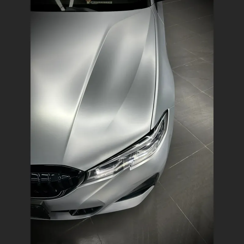 Ravoony Plus Matte Metallic Silver Car Vinyl Wrap