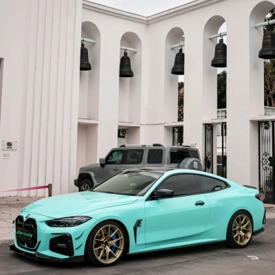 Ravoony Plus PET Glossy Tiffany Blue Car Vinyl Wrap 02