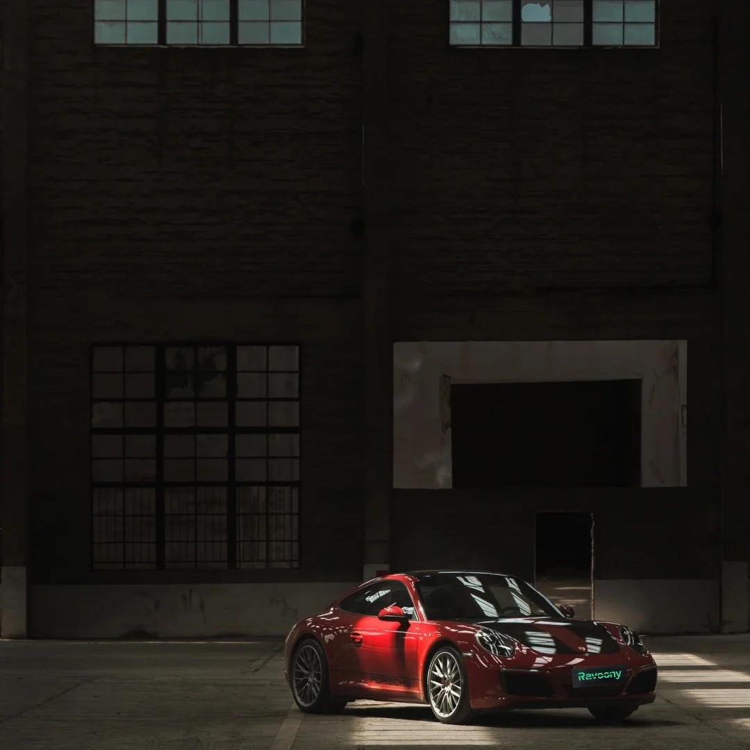 Ravoony Plus Porsche Gloss Carmine Red Vinyl Car Wrap