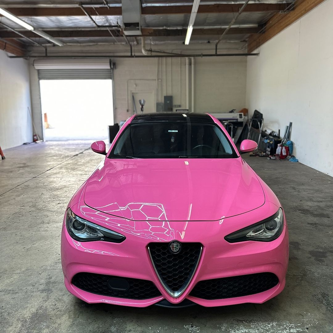 Ravoony Plus PET Glossy Princess Pink Vinyl Car Wrap 