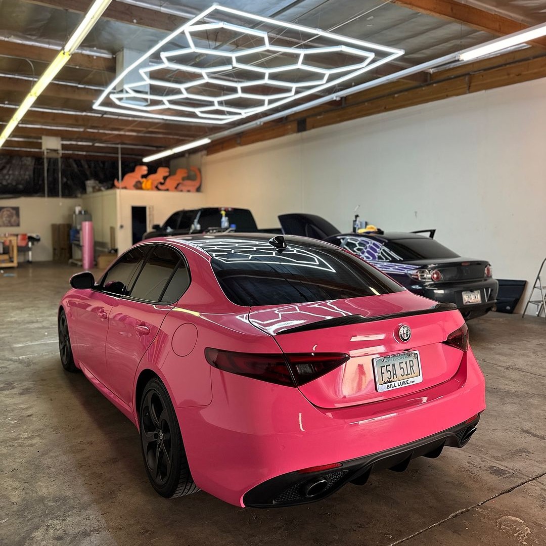 Ravoony Plus PET Glossy Princess Pink Vinyl Car Wrap 